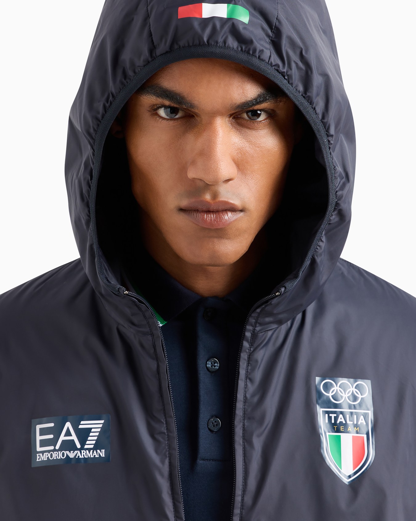 Italia Team Paris 2024 men's recycled fabric hooded jacket Slide 4