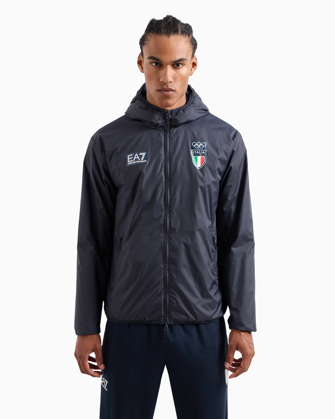 Italia Team Paris 2024 men's recycled fabric hooded jacket Slide 3
