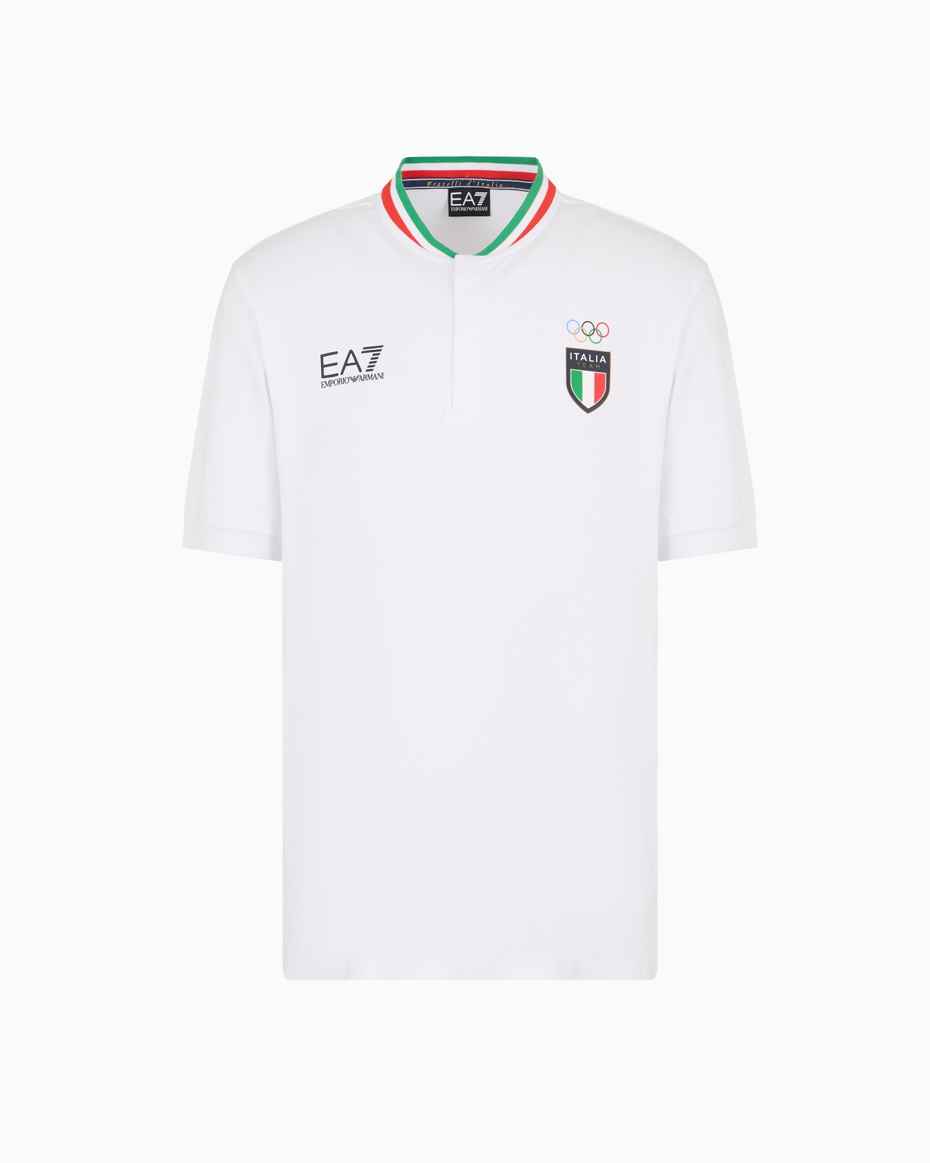 Italia Team Paris 2024 men’s guru-collar polo shirt in Natural VENTUS7 technical fabric Slide 0