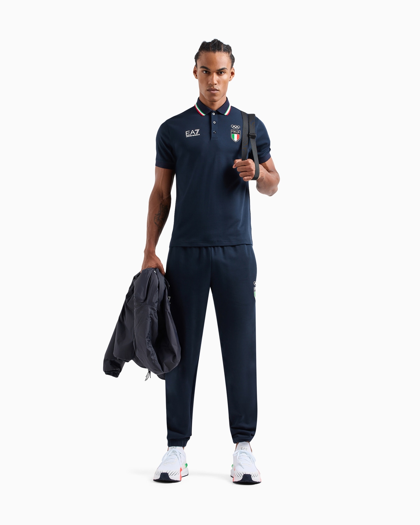 Italia Team Paris 2024 men's organic cotton and modal polo shirt Slide 1