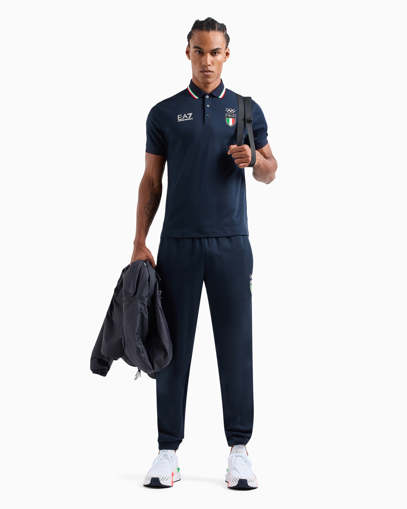 Italia Team Paris 2024 men's organic cotton and modal polo shirt Slide 3