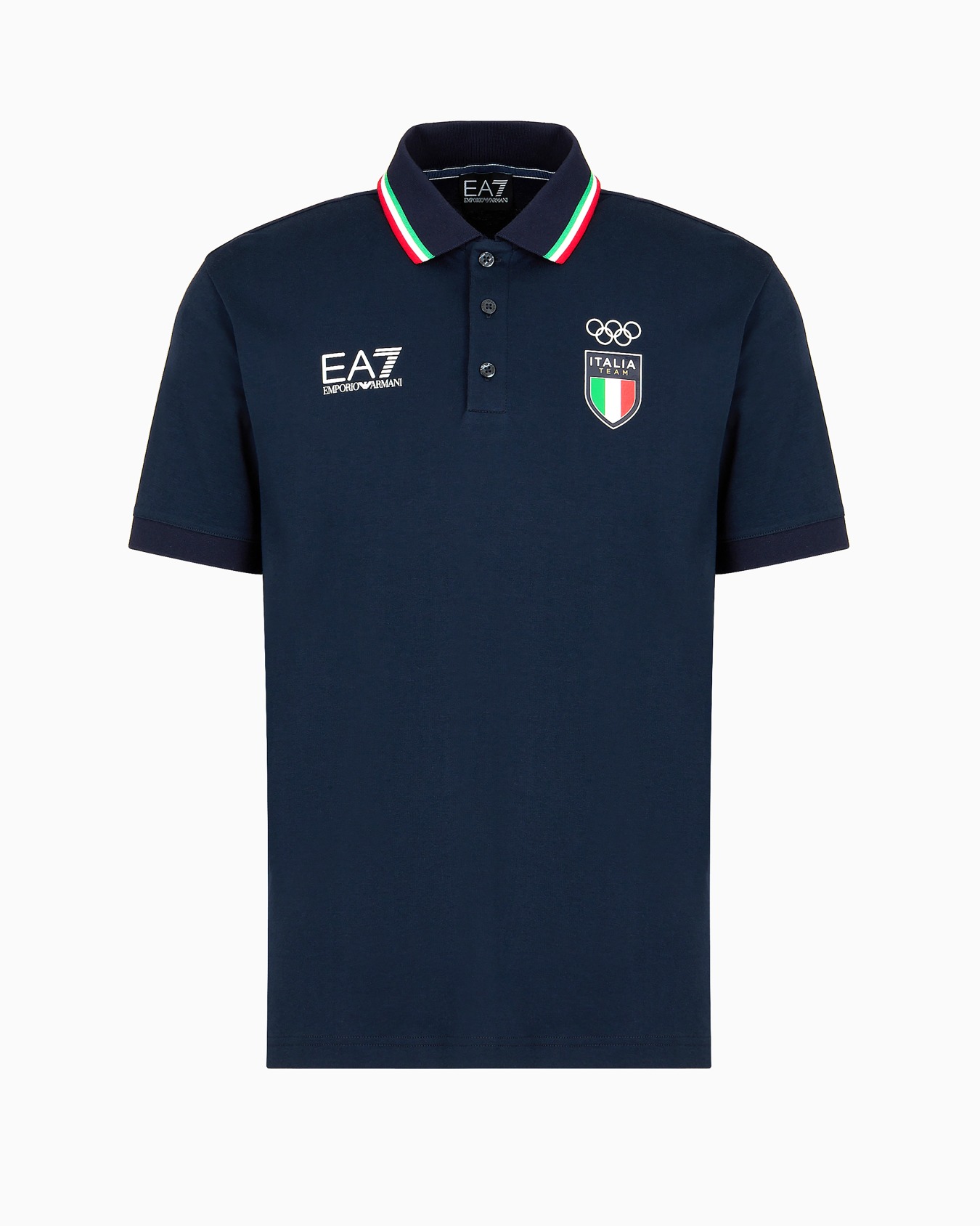 Italia Team Paris 2024 men's organic cotton and modal polo shirt Slide 0