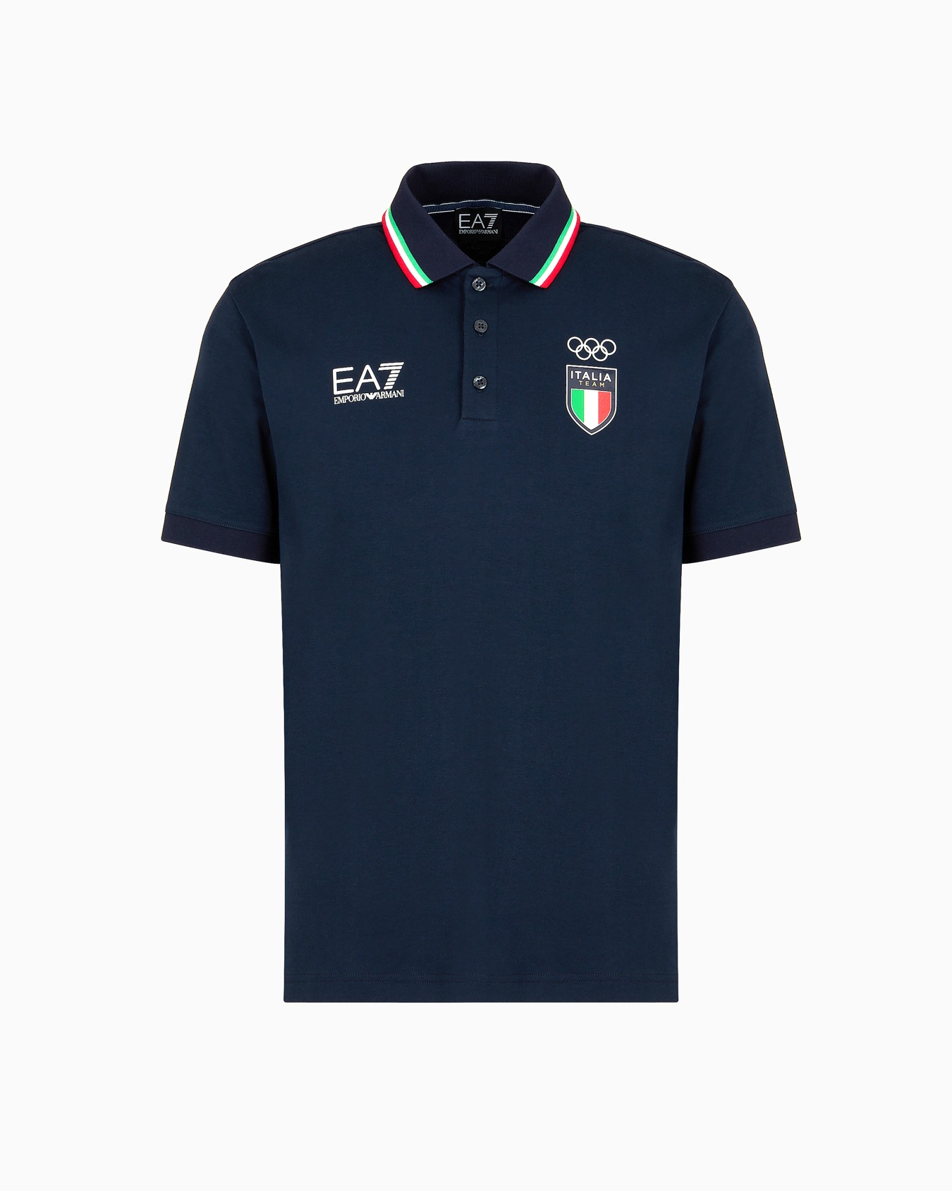 Italia Team Paris 2024 men's organic cotton and modal polo shirt Slide 0