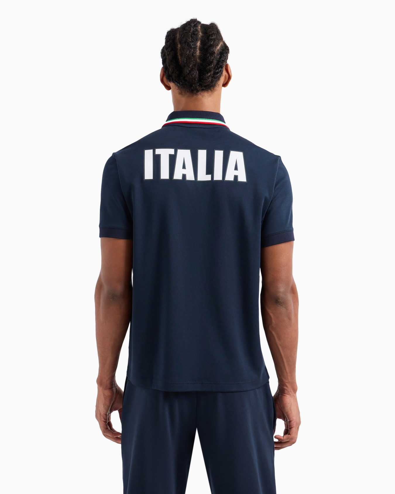 Italia Team Paris 2024 men's organic cotton and modal polo shirt Slide 2