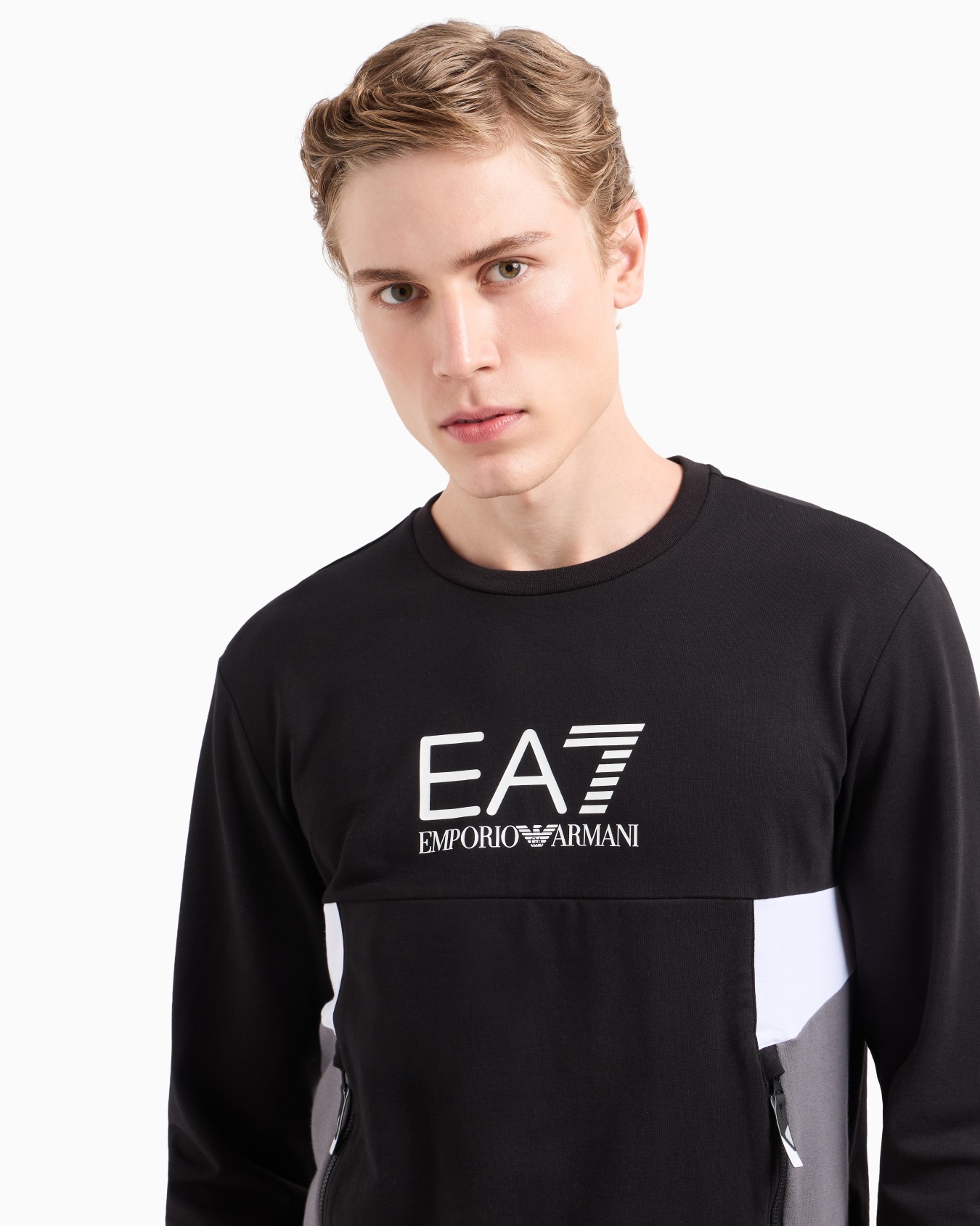 Summer Block crew-neck sweatshirt in a recycled cotton blend Diapositiva 4