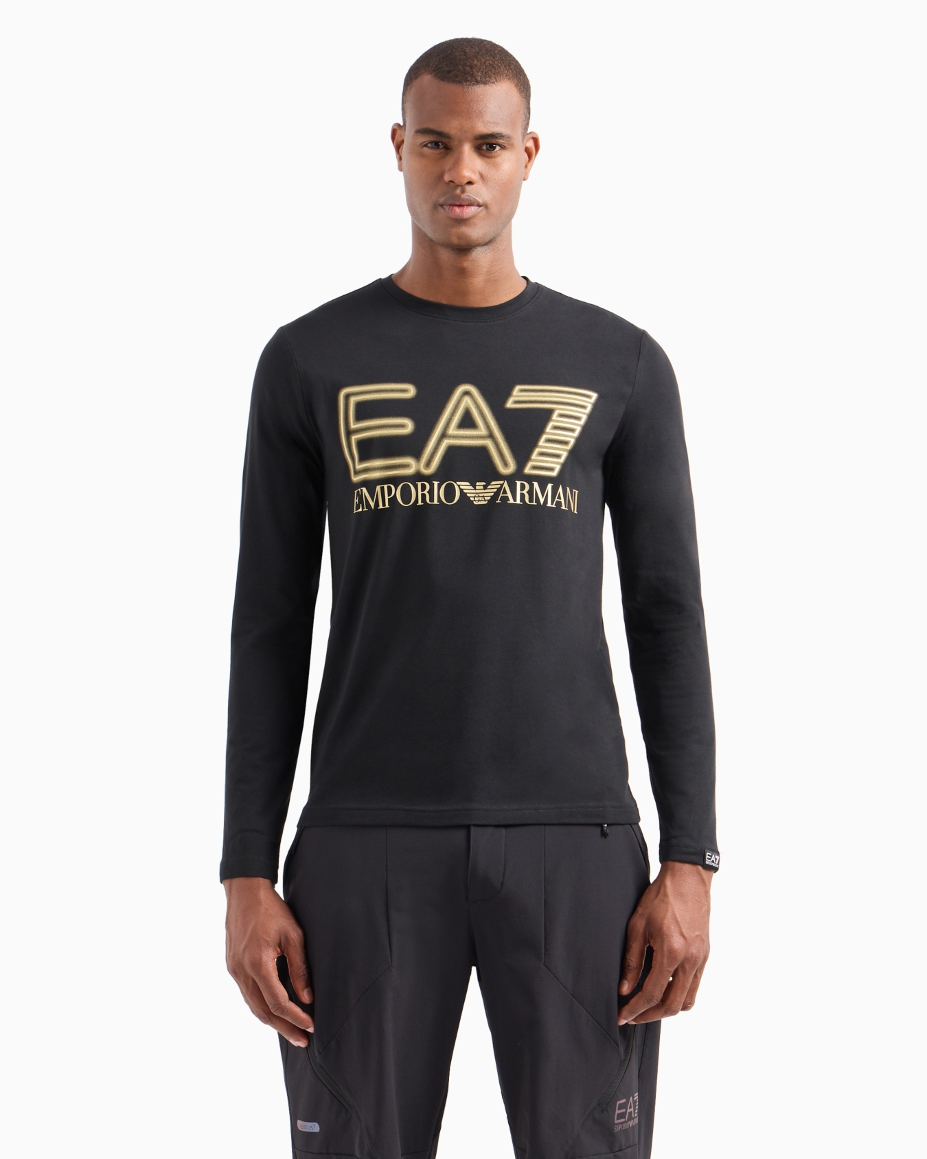 Logo Series stretch-cotton long-sleeved T-shirt Slide 1