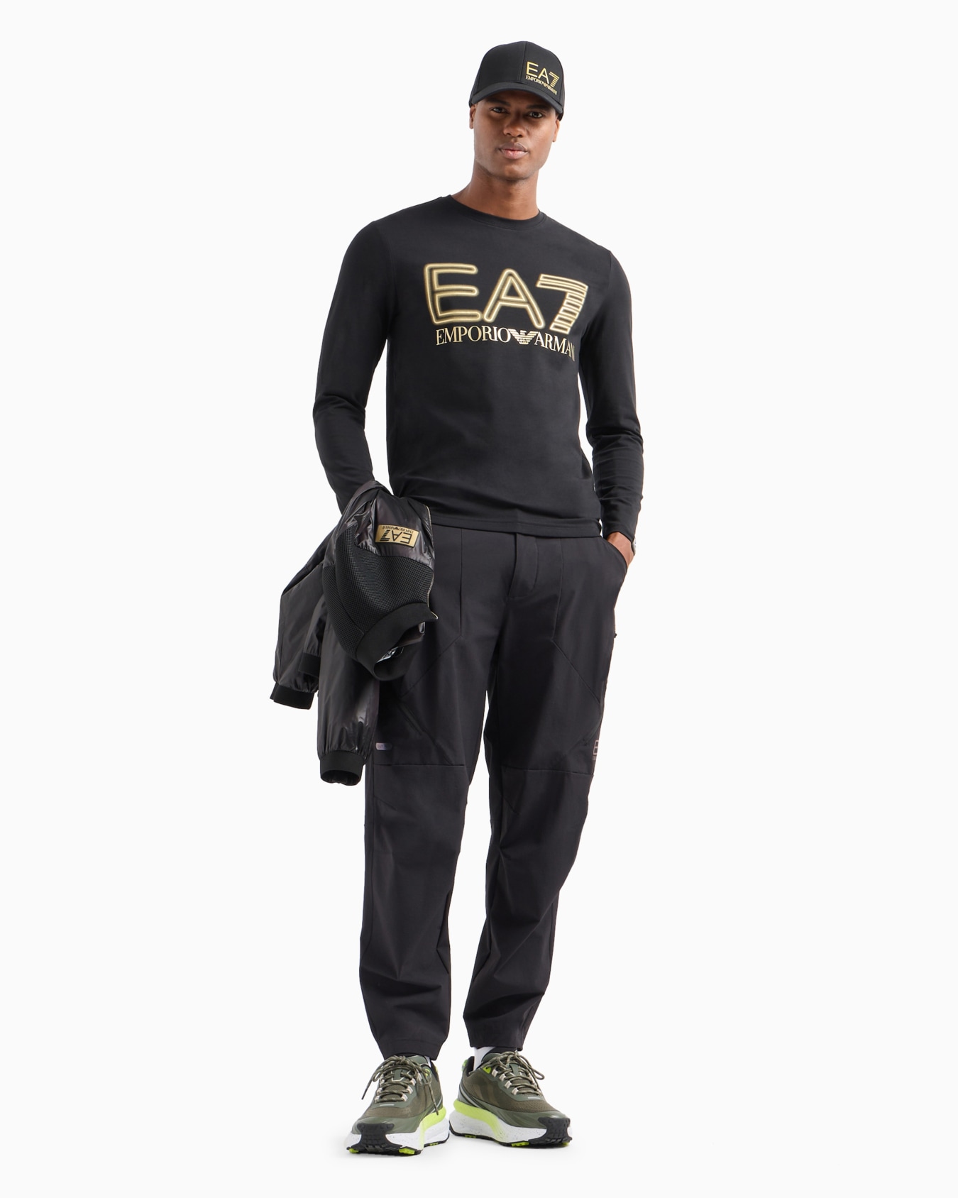 Logo Series stretch-cotton long-sleeved T-shirt Slide 3