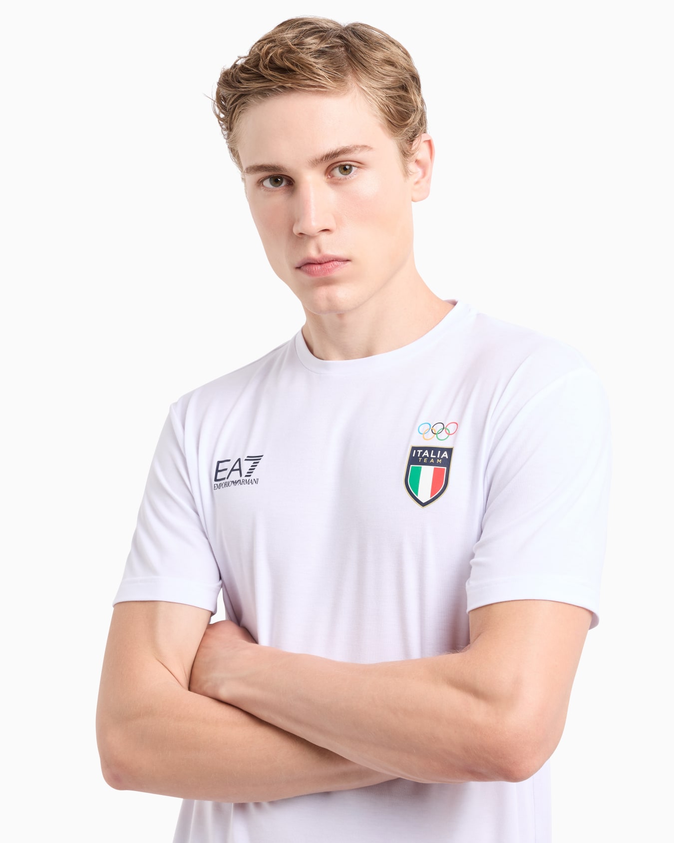 Italia Team Paris 2024 men’s crew-neck T-shirt in Natural VENTUS7 technical fabric Slide 4