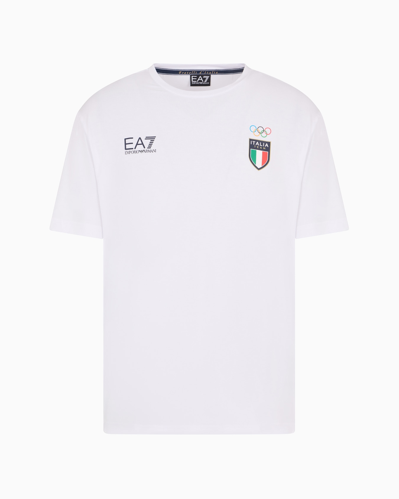 Italia Team Paris 2024 men’s crew-neck T-shirt in Natural VENTUS7 technical fabric Slide 0