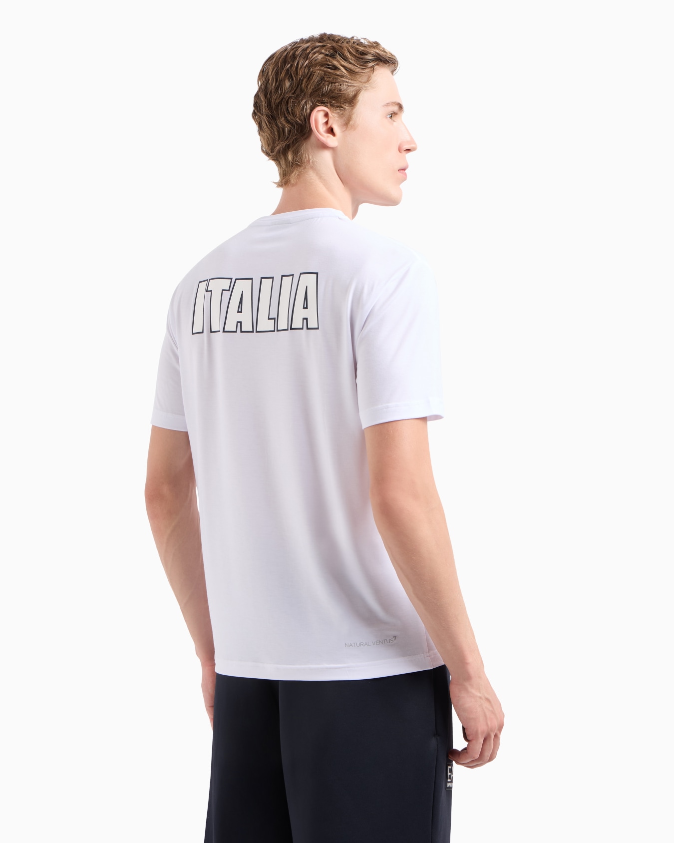 Italia Team Paris 2024 men’s crew-neck T-shirt in Natural VENTUS7 technical fabric Slide 2