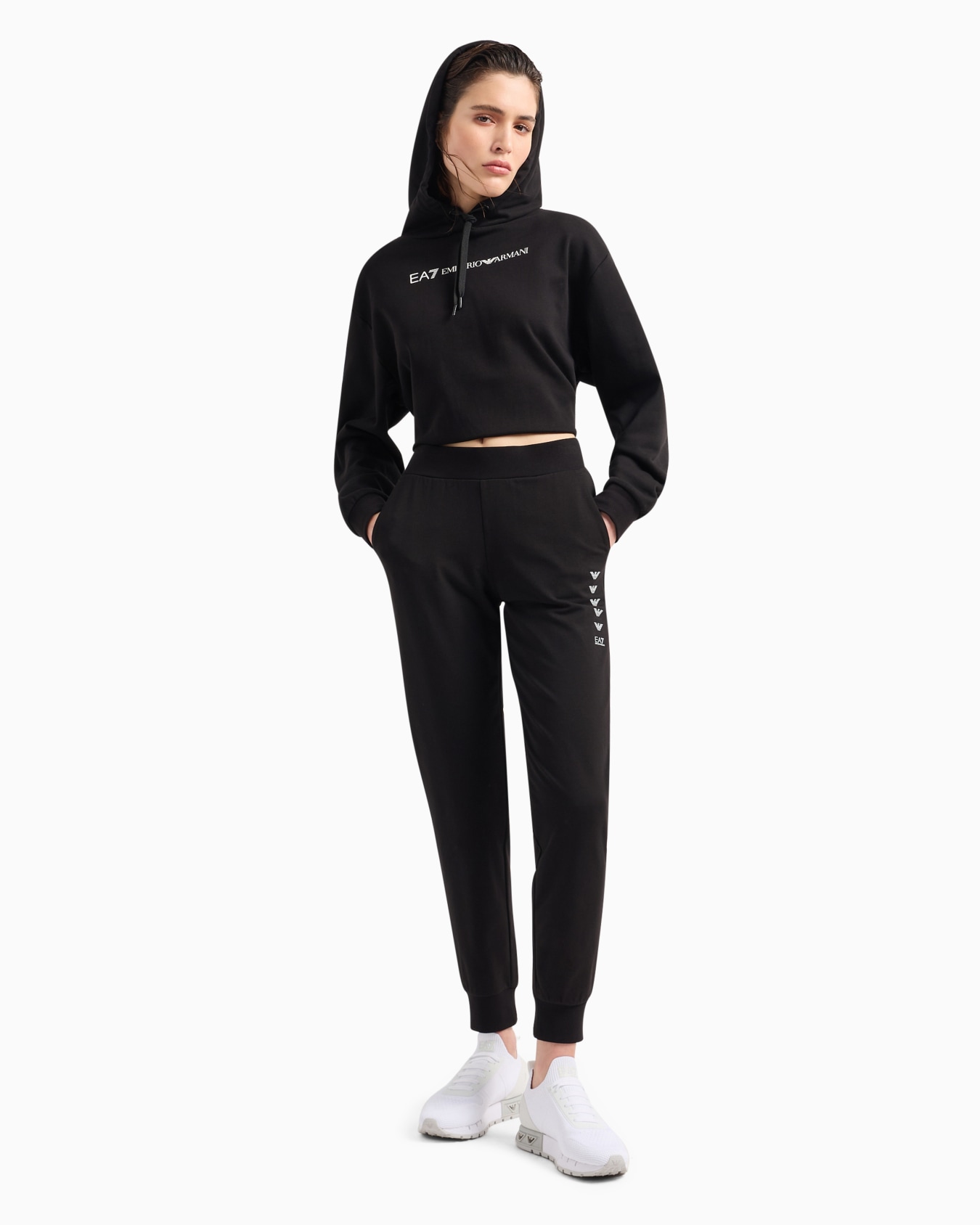 Organic-cotton blend Logo Series joggers with Eagle logo Slide 3