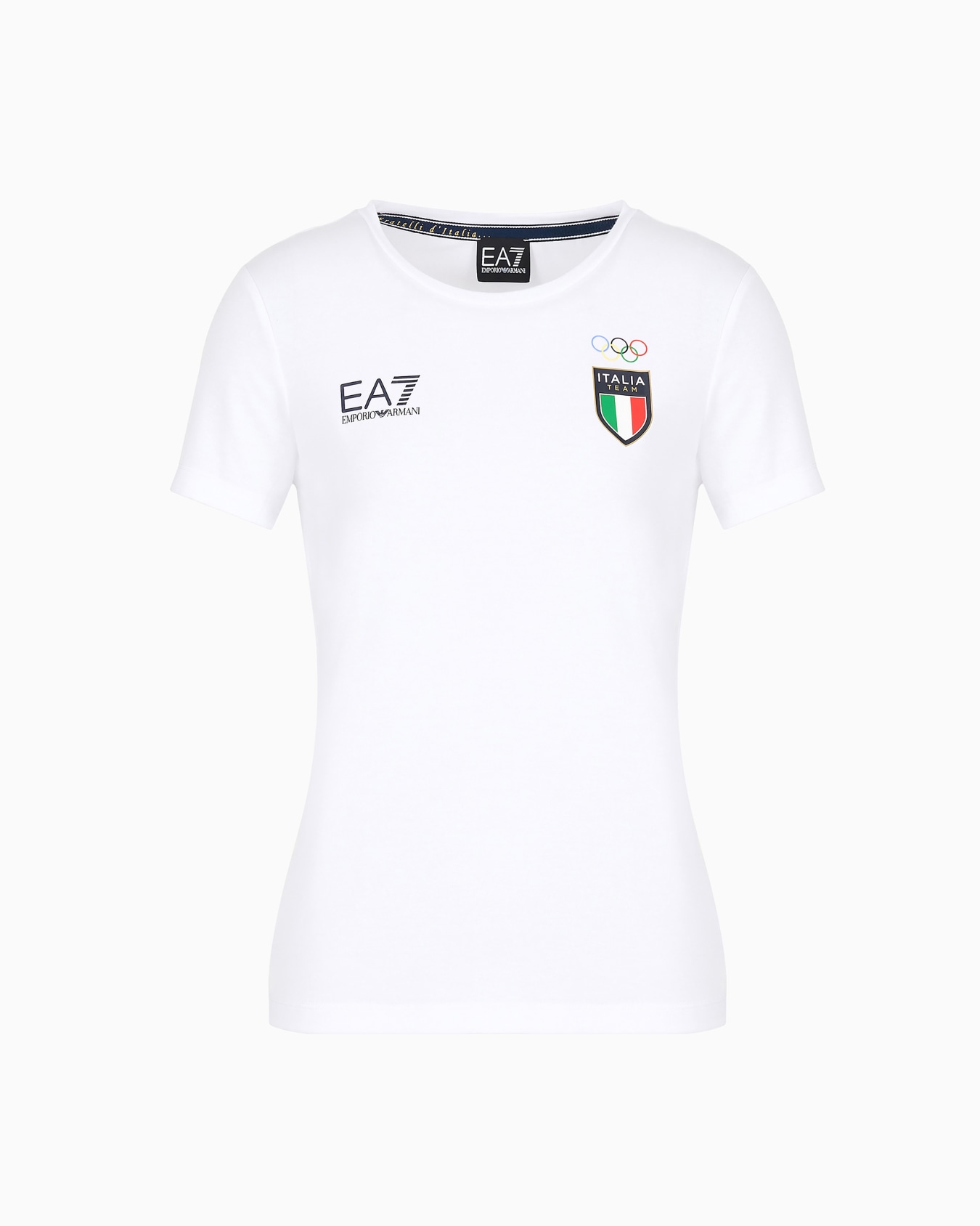 Italia Team Paris 2024 women’s crew-neck T-shirt in Natural VENTUS7 technical fabric Slide 0
