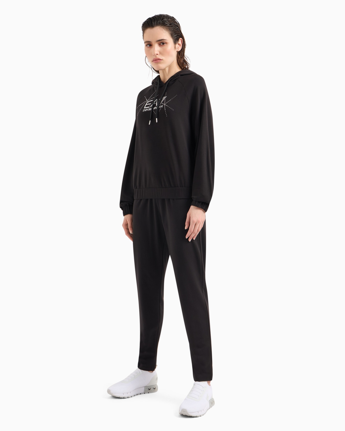 ASV organic cotton blend tracksuit with rhinestone logo Diapositiva 1