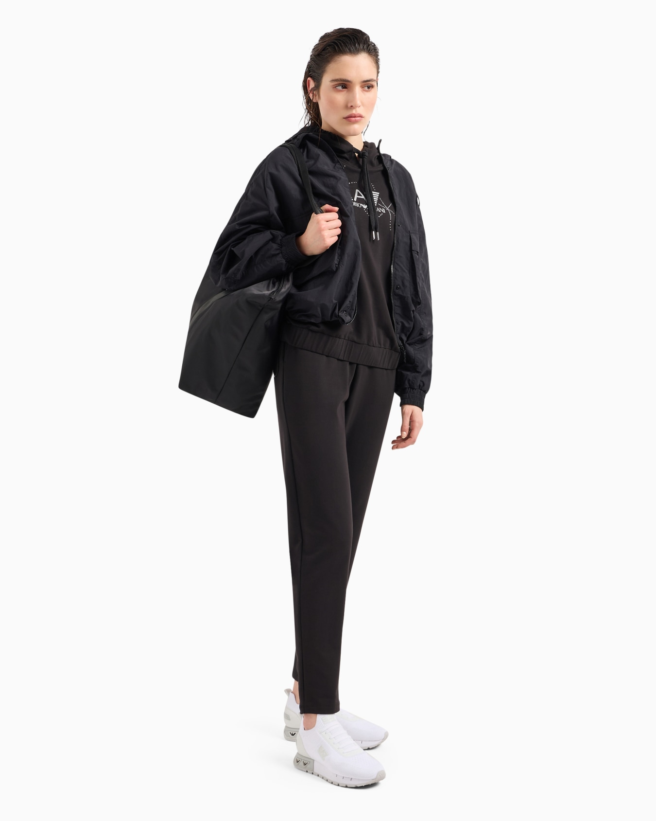 ASV organic cotton blend tracksuit with rhinestone logo Diapositiva 3