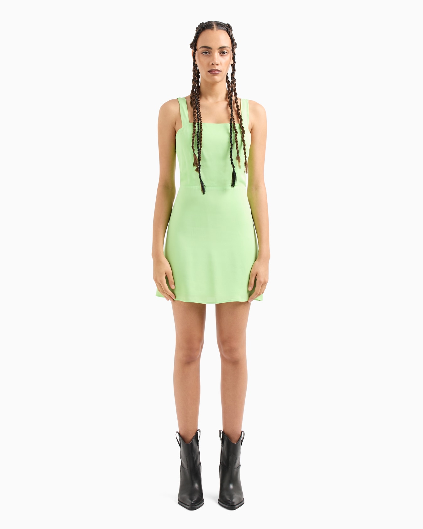 Short georgette sheath dress Diapositiva 1