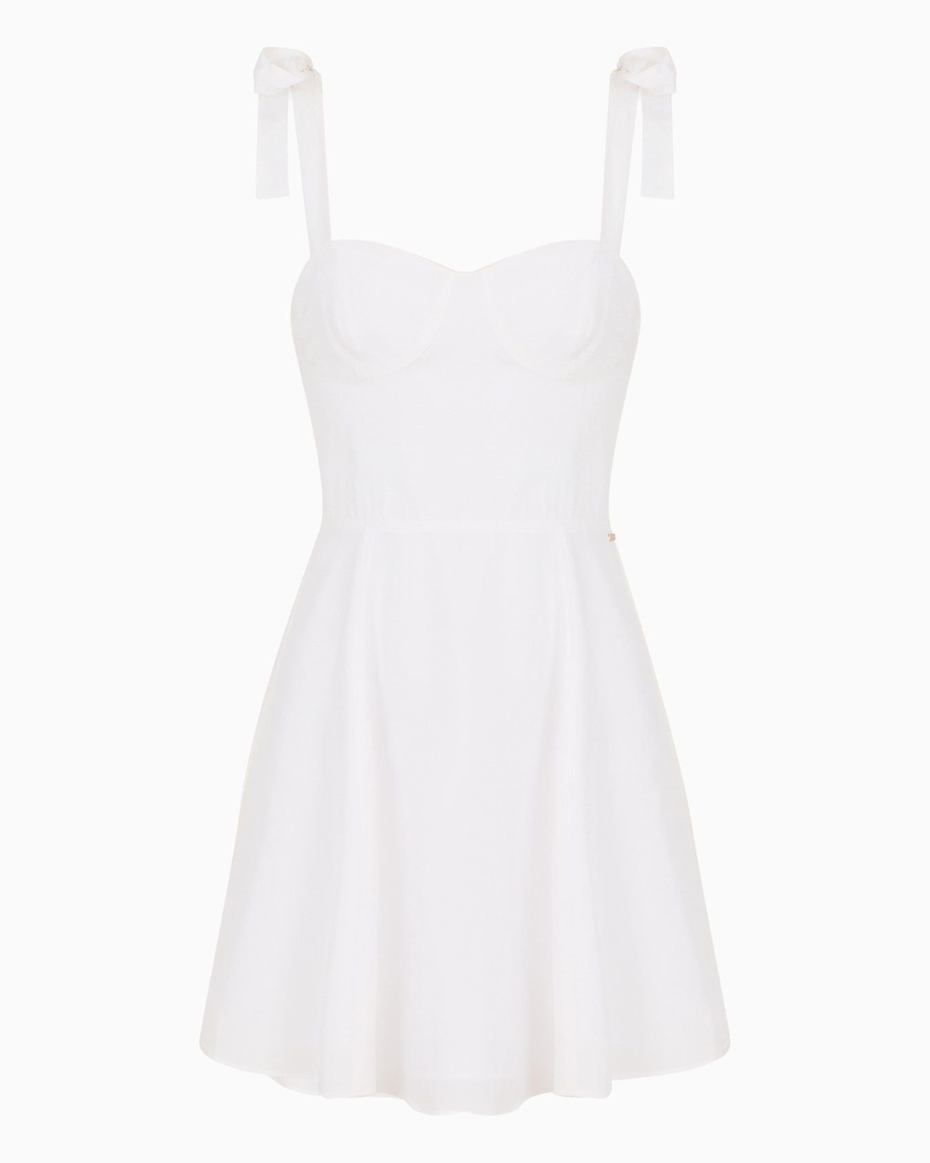 Flared dress with satin jacquard bows Diapositiva 0