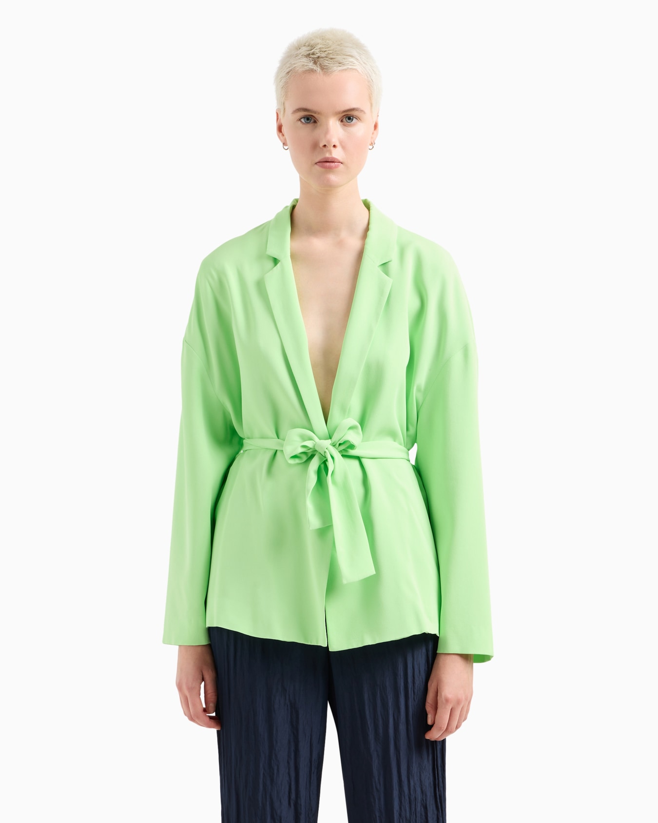 Georgette jacket with belt Diapositiva 1