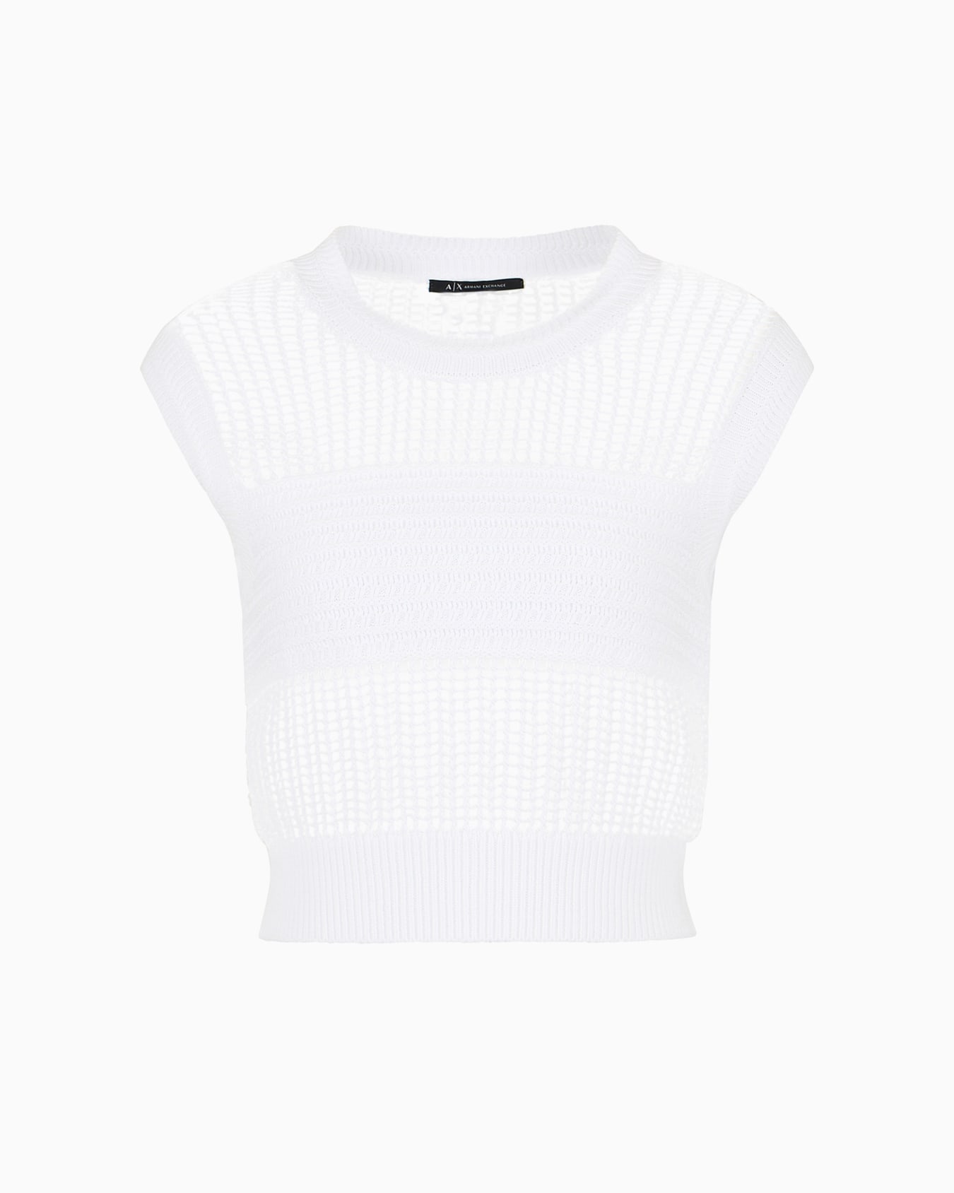Maxi-striped cotton knit top Slide 0