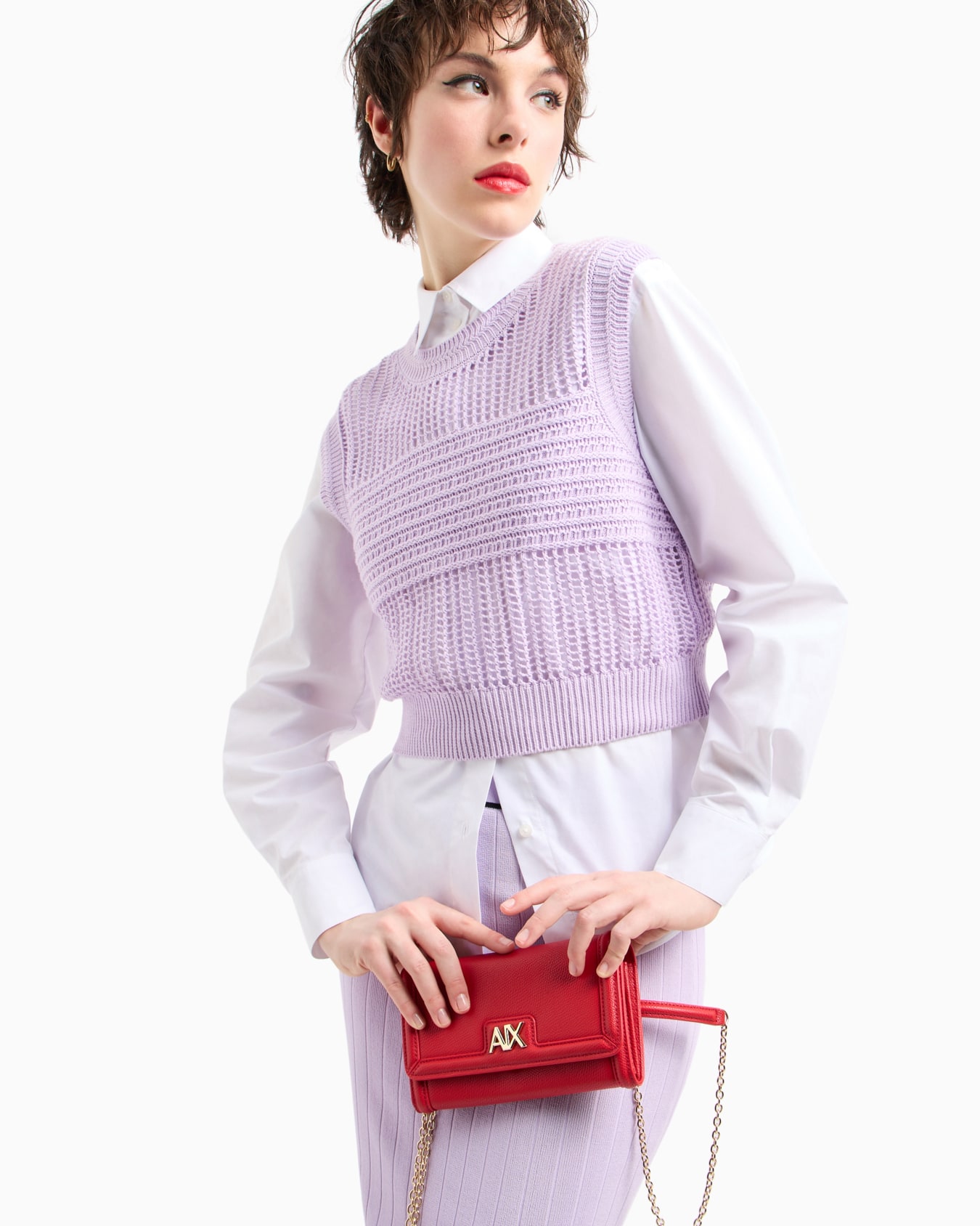 Maxi-striped cotton knit top Slide 4