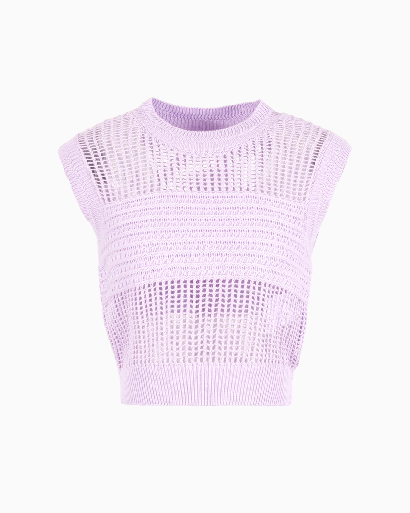 Maxi-striped cotton knit top Slide 0
