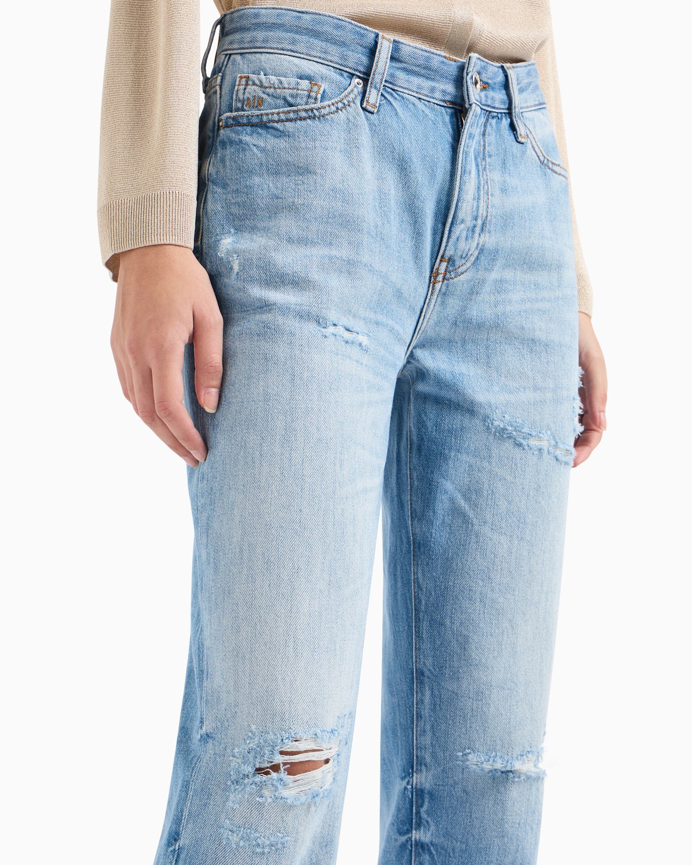  Cropped boyfriend jeans in rigid denim Diapositiva 4