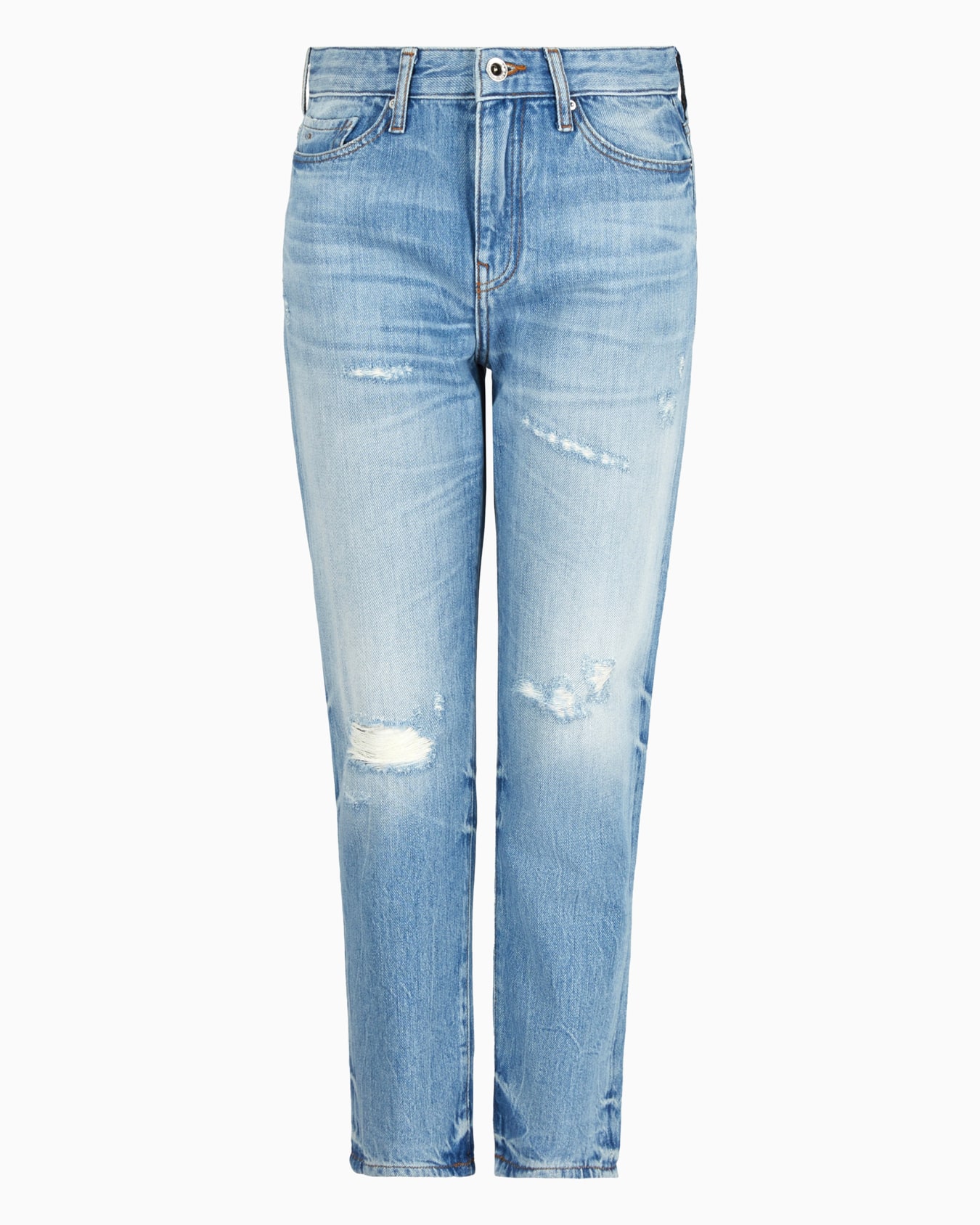  Cropped boyfriend jeans in rigid denim Diapositiva 0