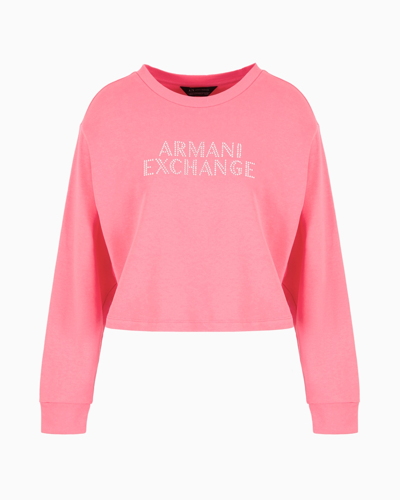 ラインストーンロゴ クルーネックスウェットプルオーバー スライドする 0