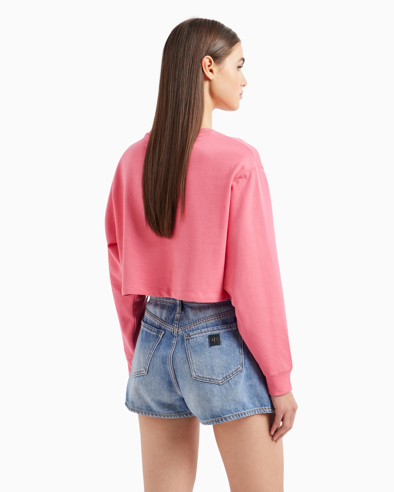 ラインストーンロゴ クルーネックスウェットプルオーバー スライドする 2