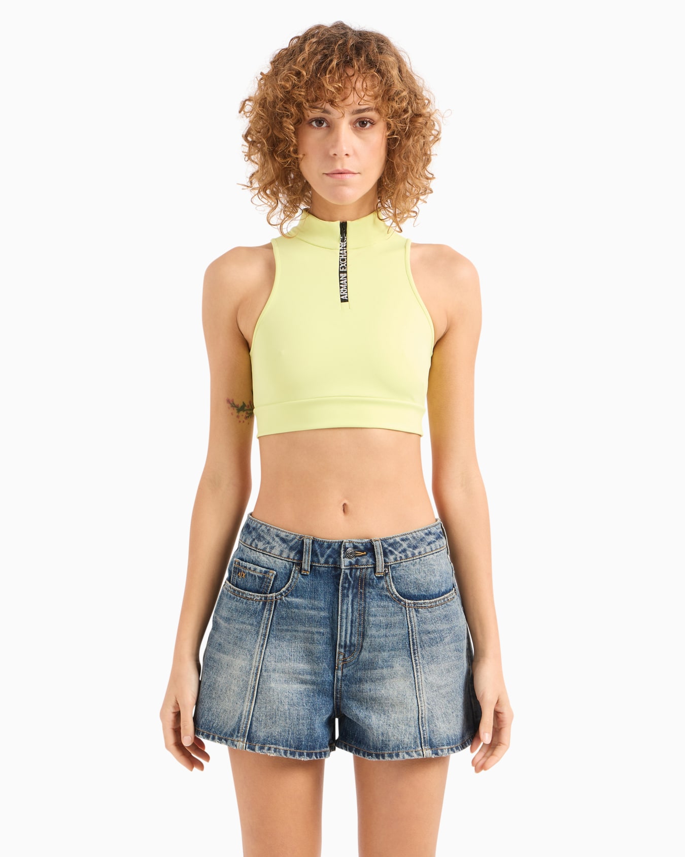 Stretch jersey top with zip Slide 1