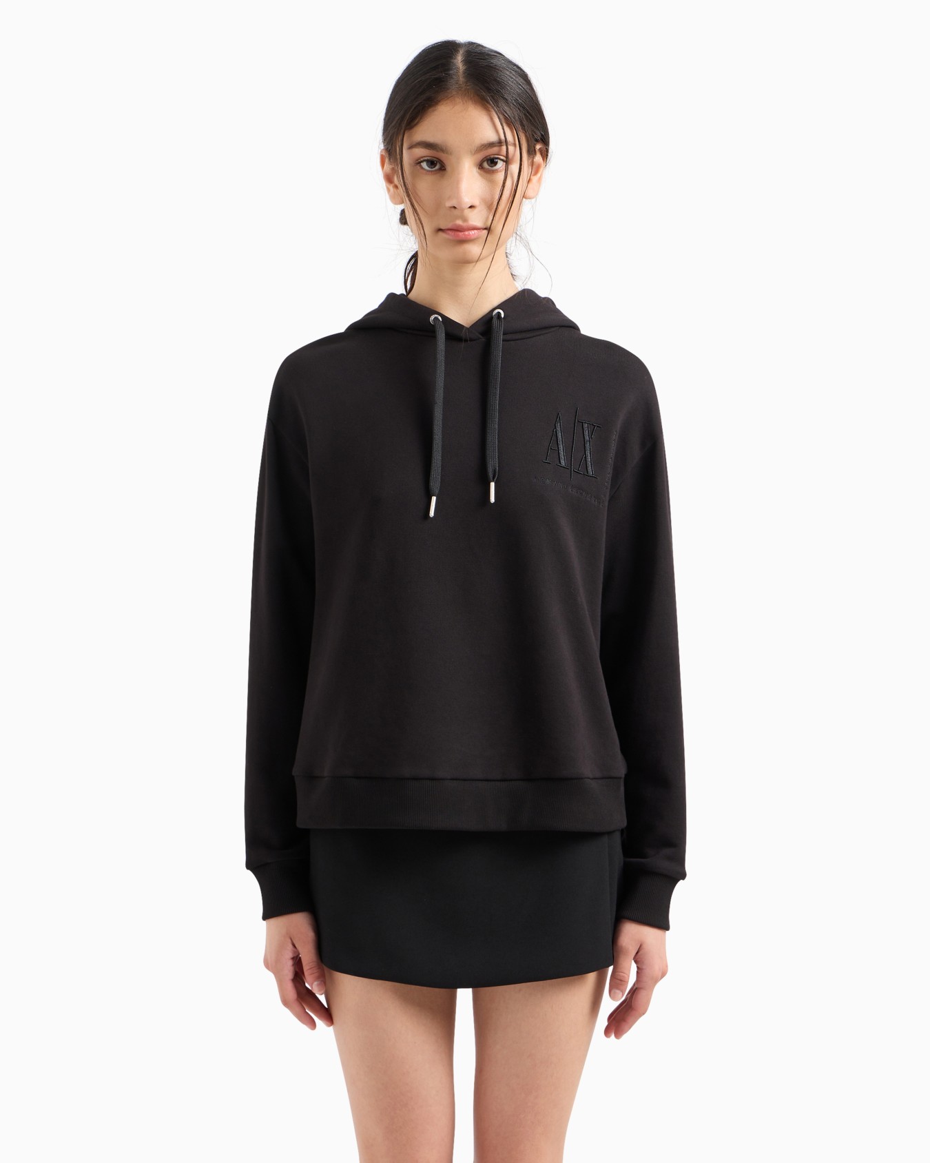 Stretch fabric zip-up hoodie Diapositiva 1