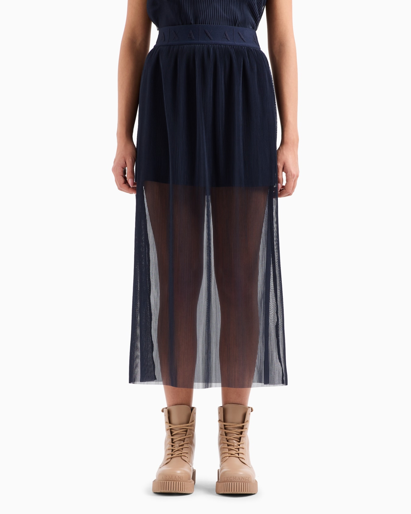 Long two-piece effect voile skirt Diapositiva 1