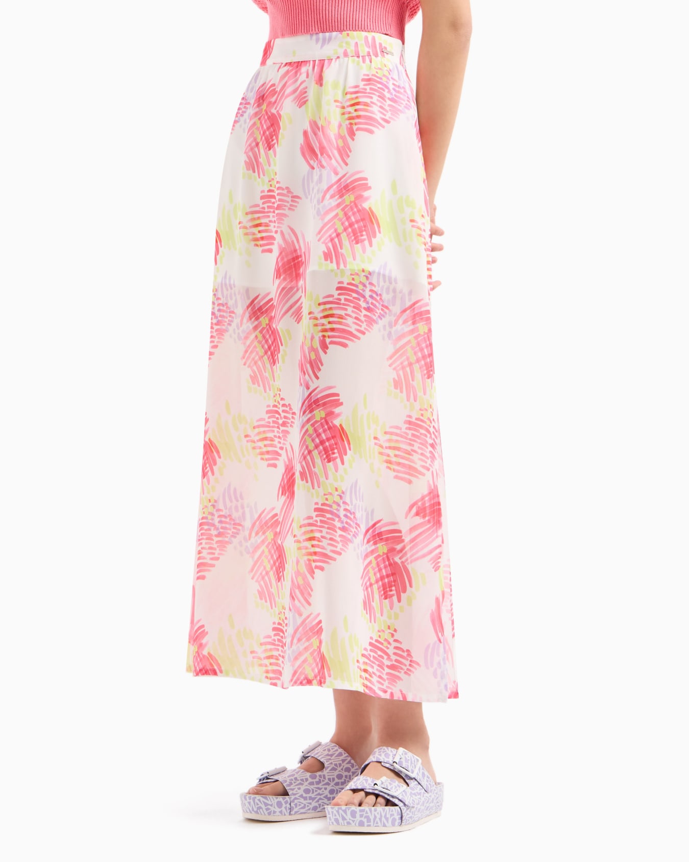 Long skirt in fluid floral fabric Diapositiva 1