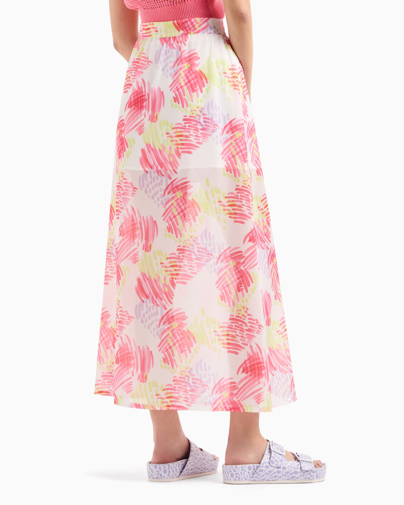 Long skirt in fluid floral fabric Diapositiva 2