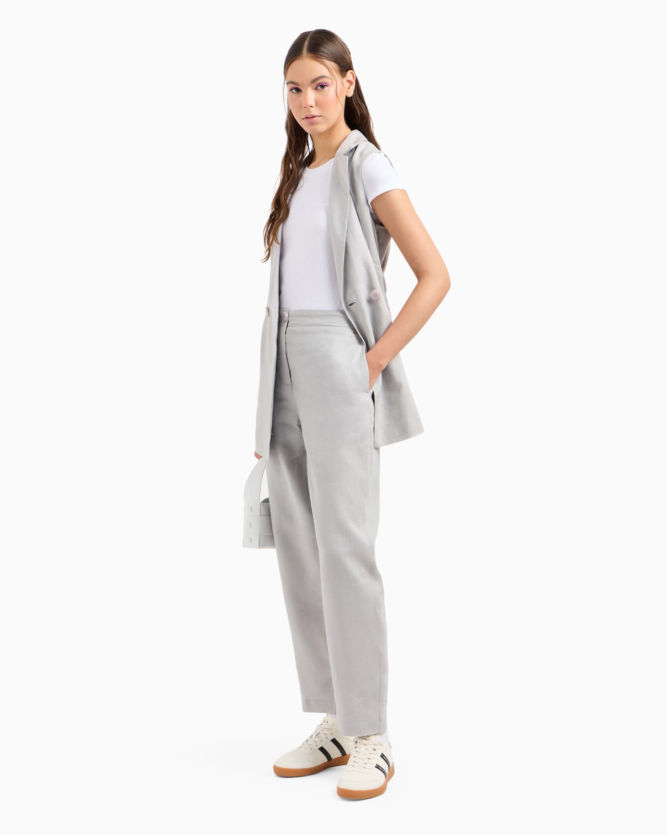 Regular fit gabardine trousers Slide 3