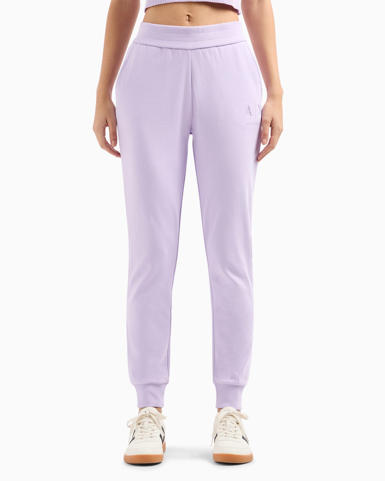 Soft yarn jogger pants with logo Diapositiva 1
