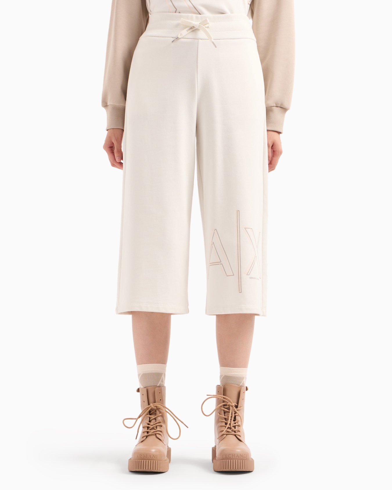 Soft yarn jogger pants with logo Slide 1