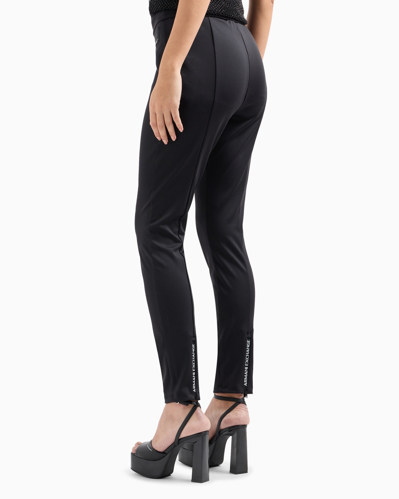 Leggings in stretch fabric with zip Slide 2