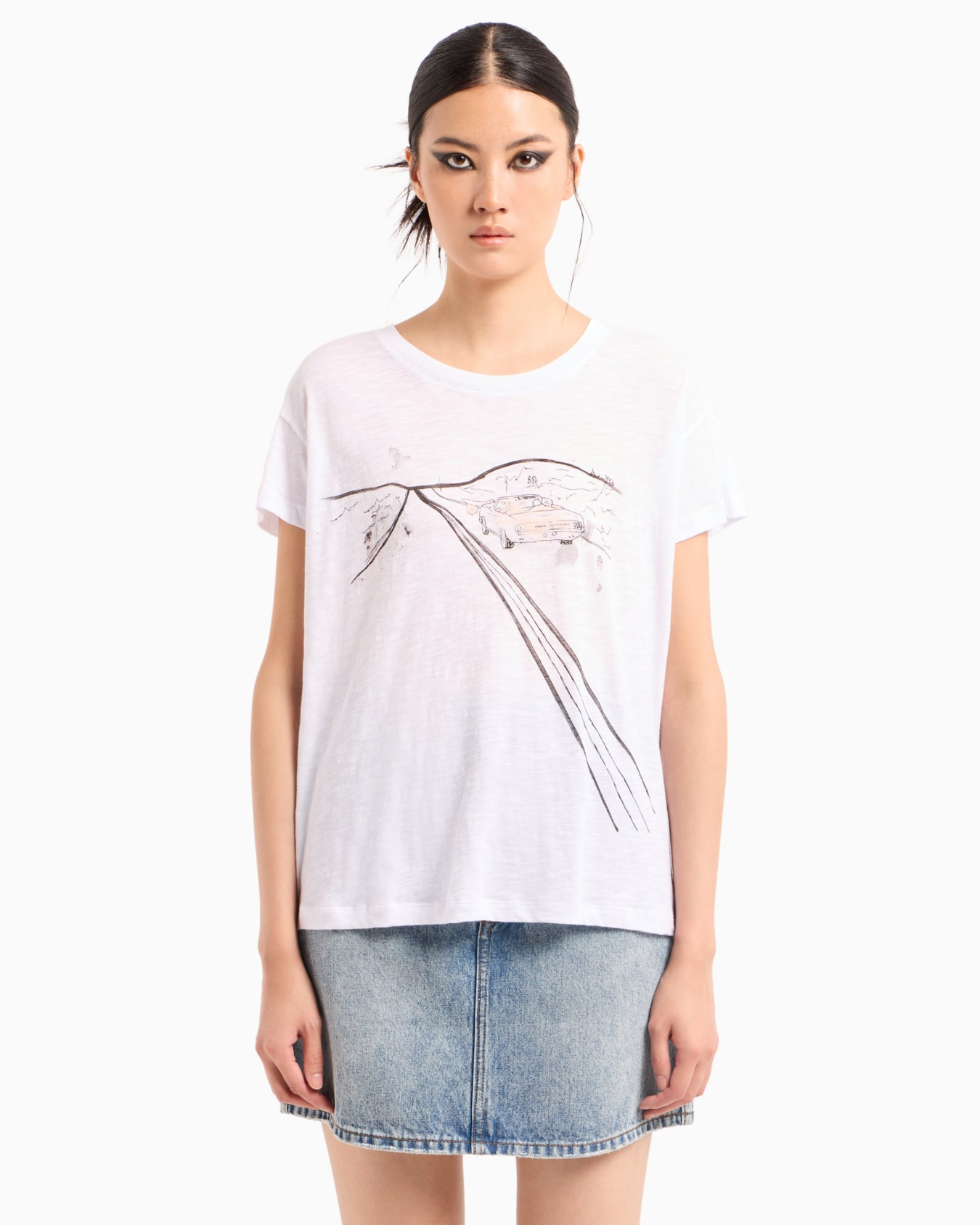 Relaxed fit T-shirt with round neck and logo Diapositiva 1