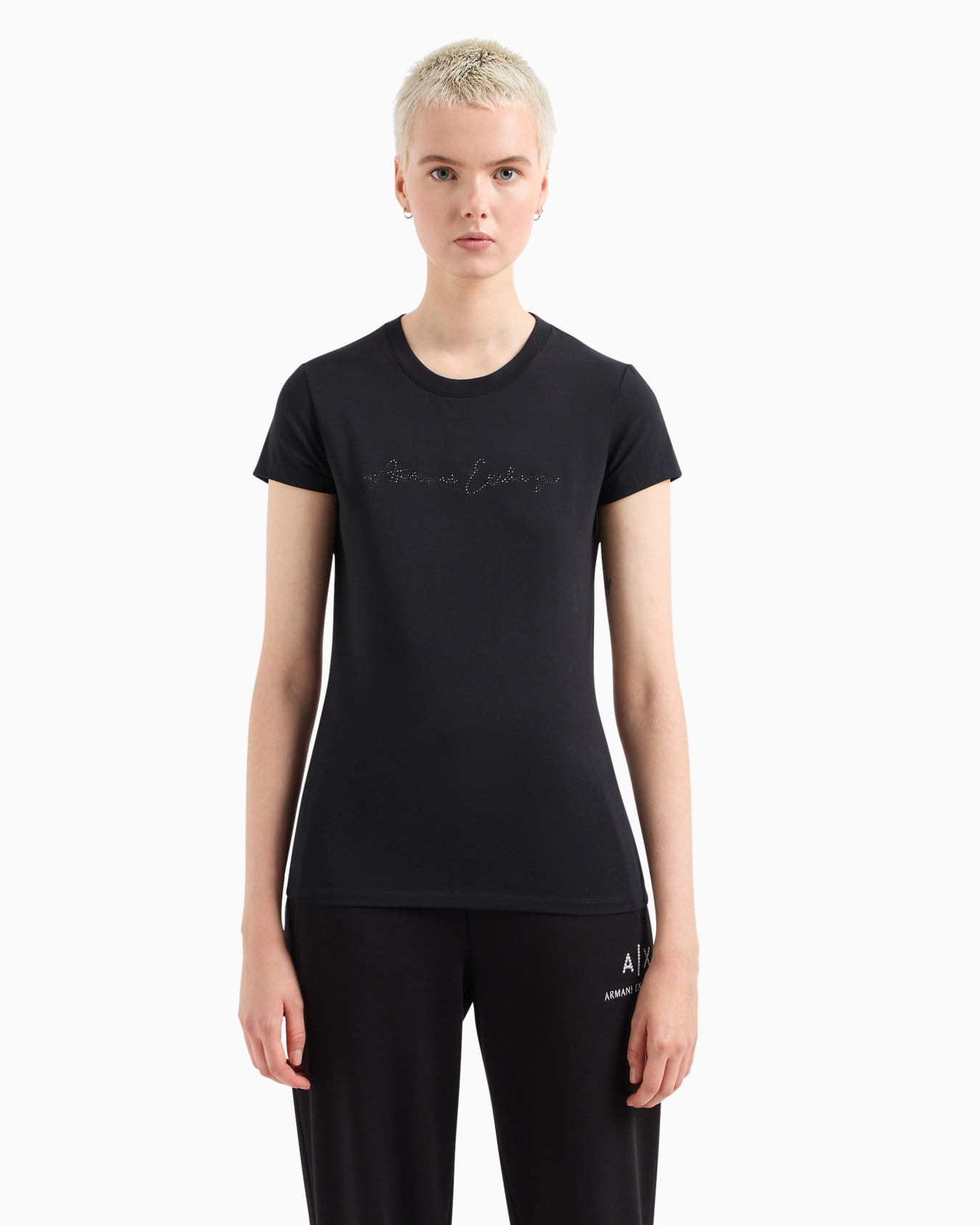 Slim fit T-shirt in stretch cotton jersey Diapositiva 1