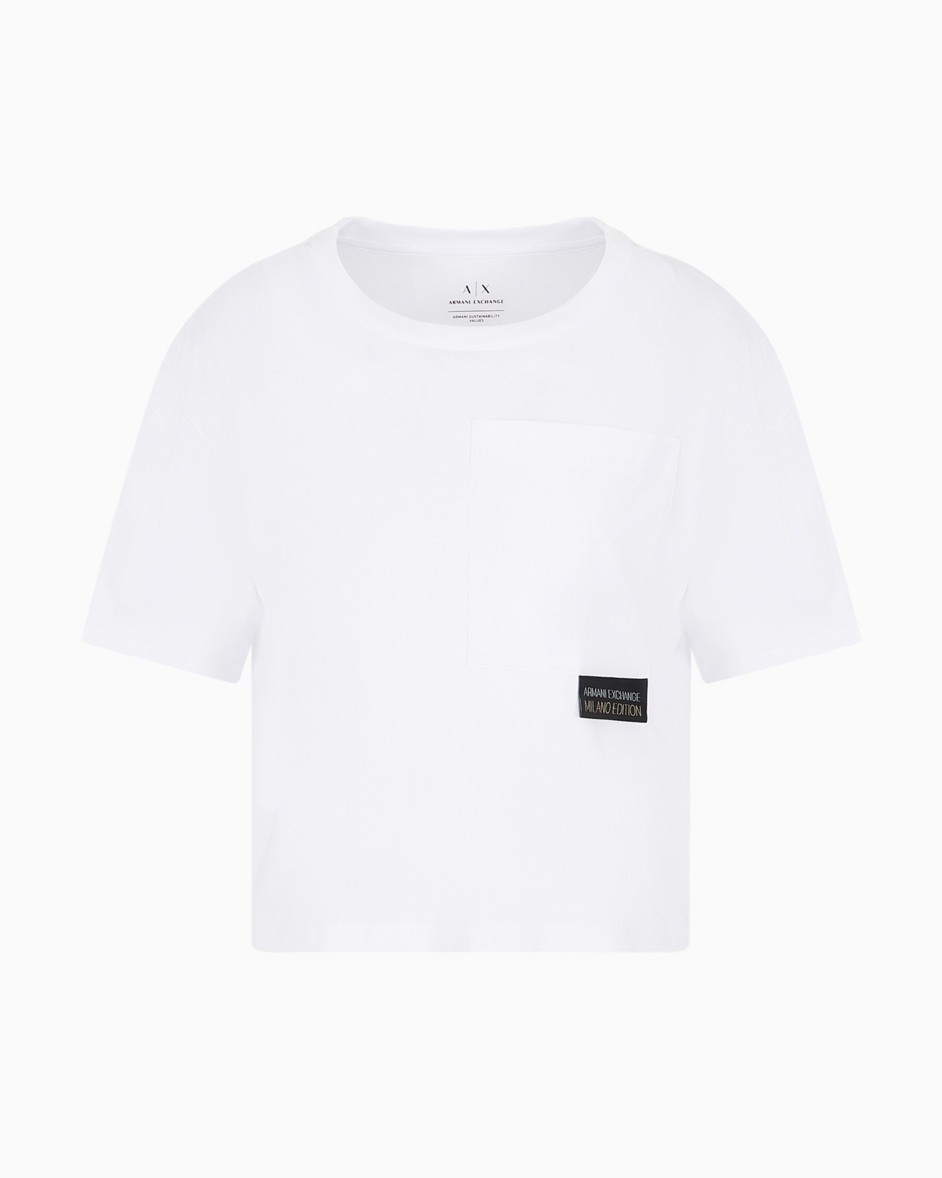 Cropped T-shirt with monogram logo in ASV cotton Diapositiva 0