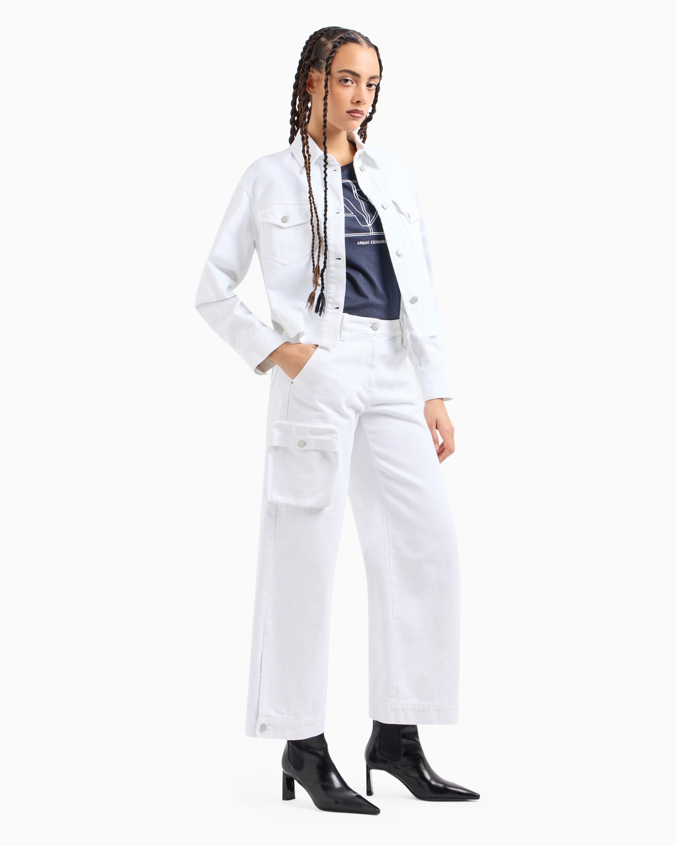 Slim fit T-shirt in stretch cotton jersey Slide 3