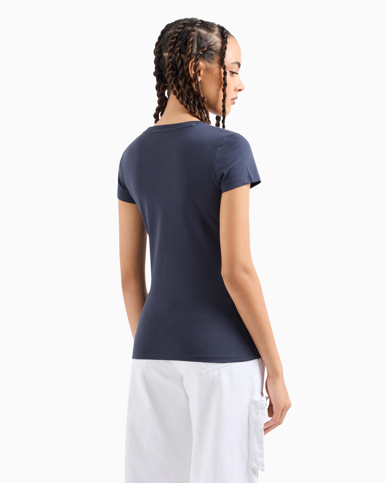 Slim fit T-shirt in stretch cotton jersey Slide 2
