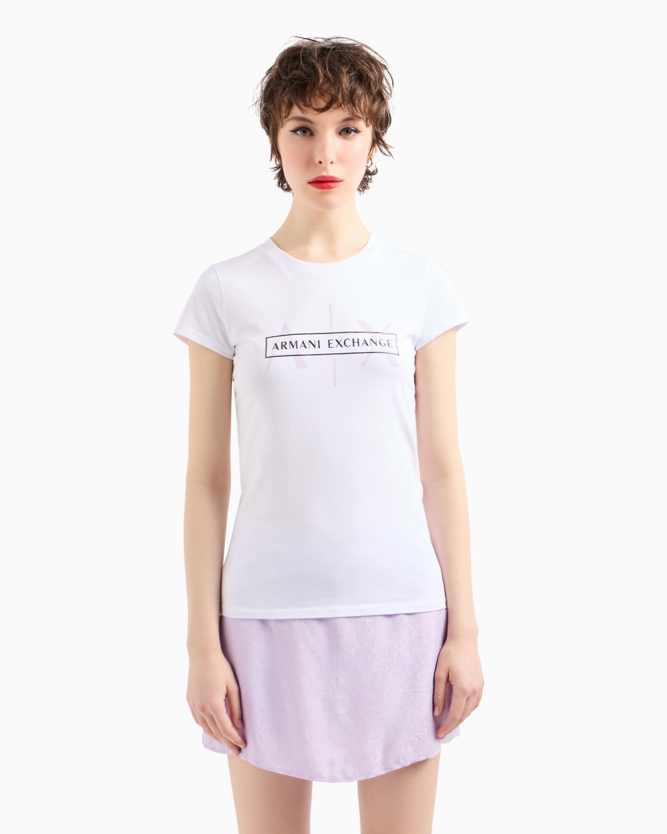 Slim fit T-shirt in stretch cotton jersey Slide 1
