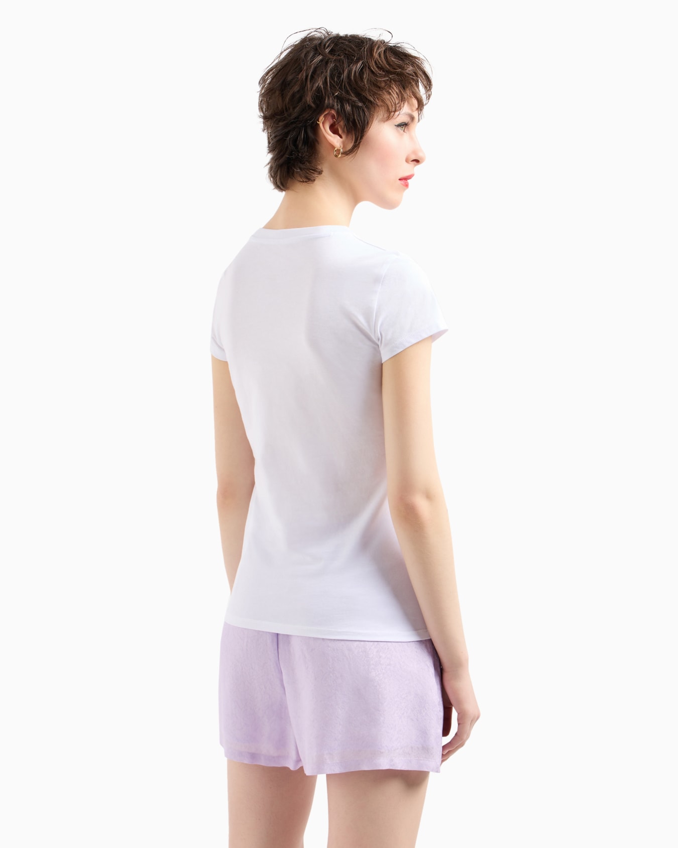 Slim fit T-shirt in stretch cotton jersey Slide 2