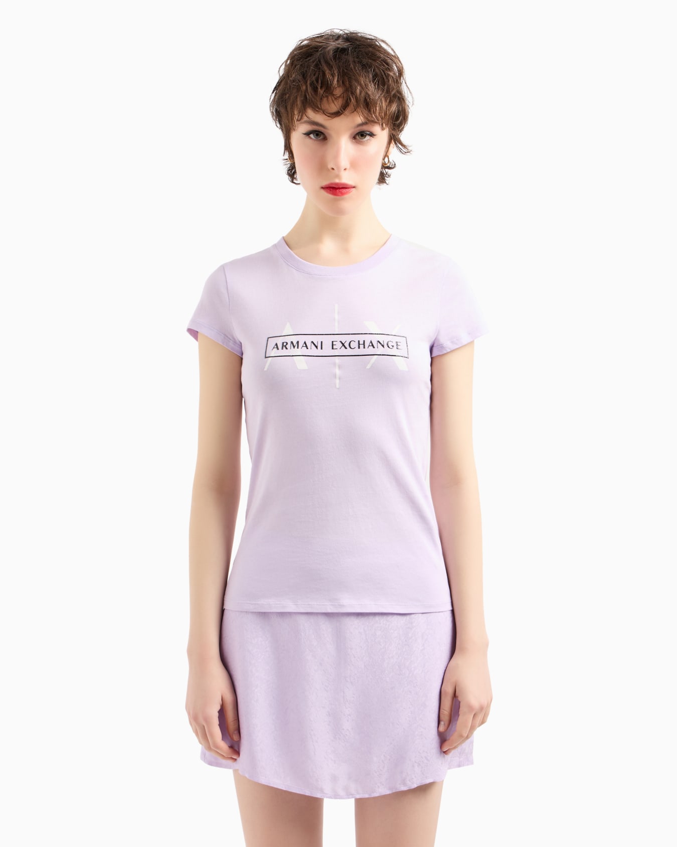 Slim fit T-shirt in stretch cotton jersey Slide 1