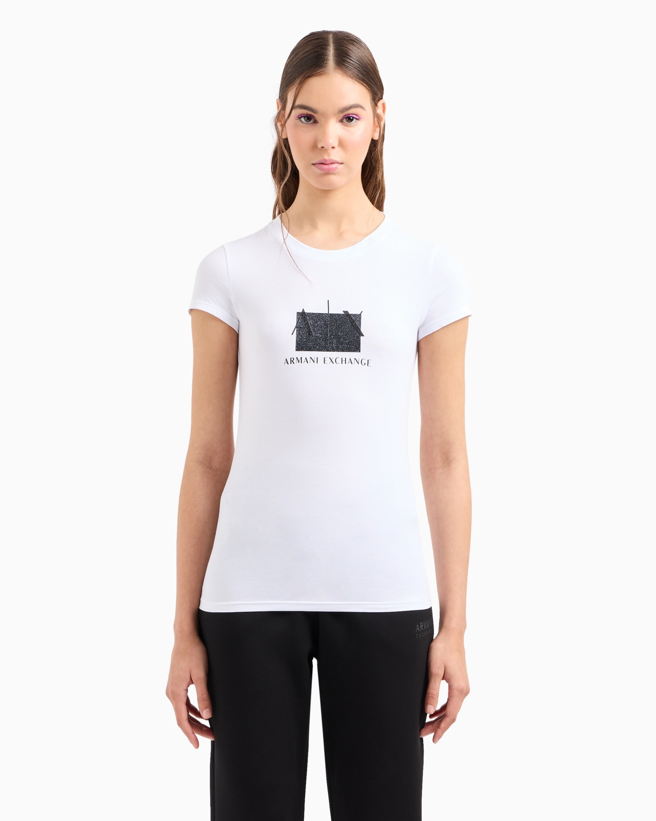 Slim fit T-shirt in stretch cotton jersey Slide 1