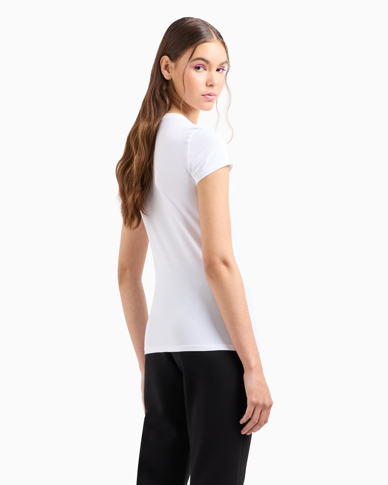 Slim fit T-shirt in stretch cotton jersey Slide 2