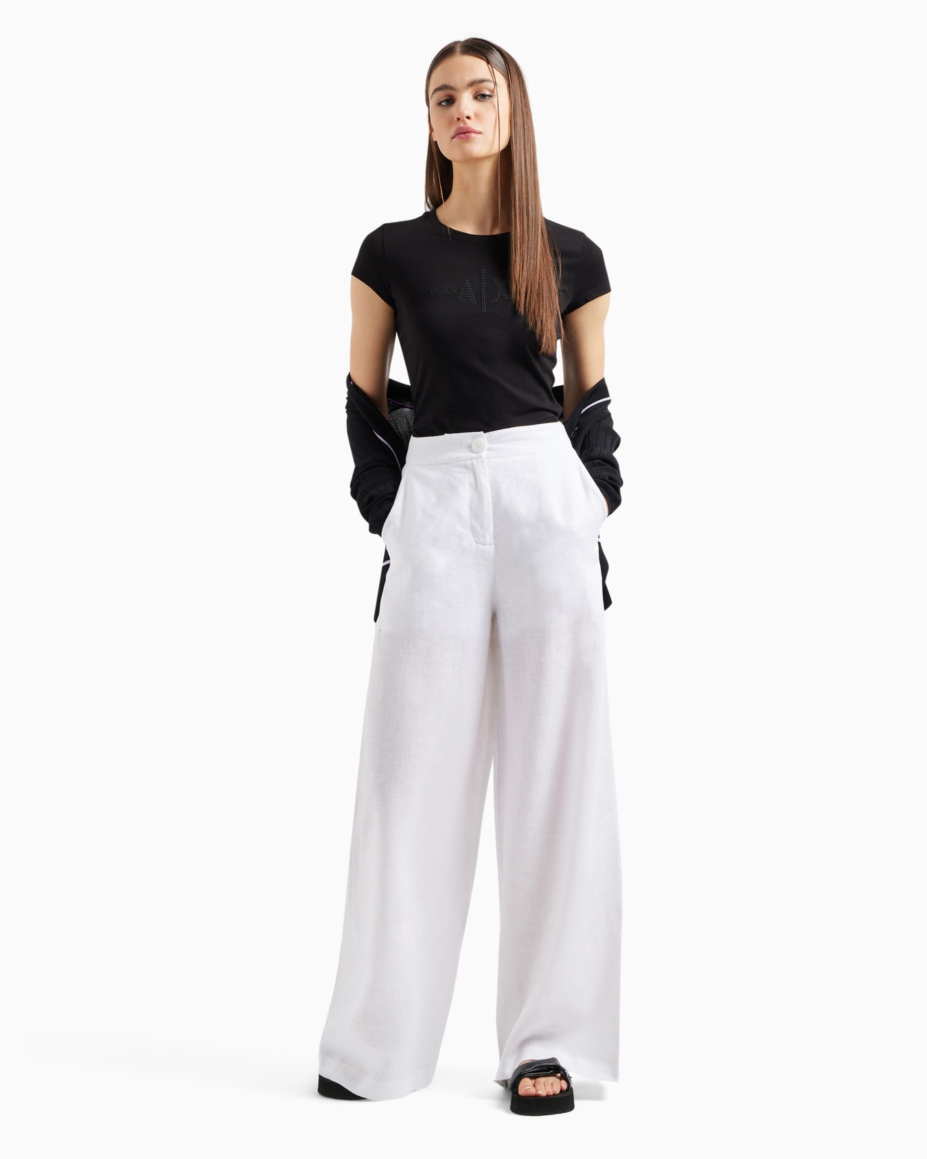 Slim fit T-shirt in stretch cotton jersey Slide 3