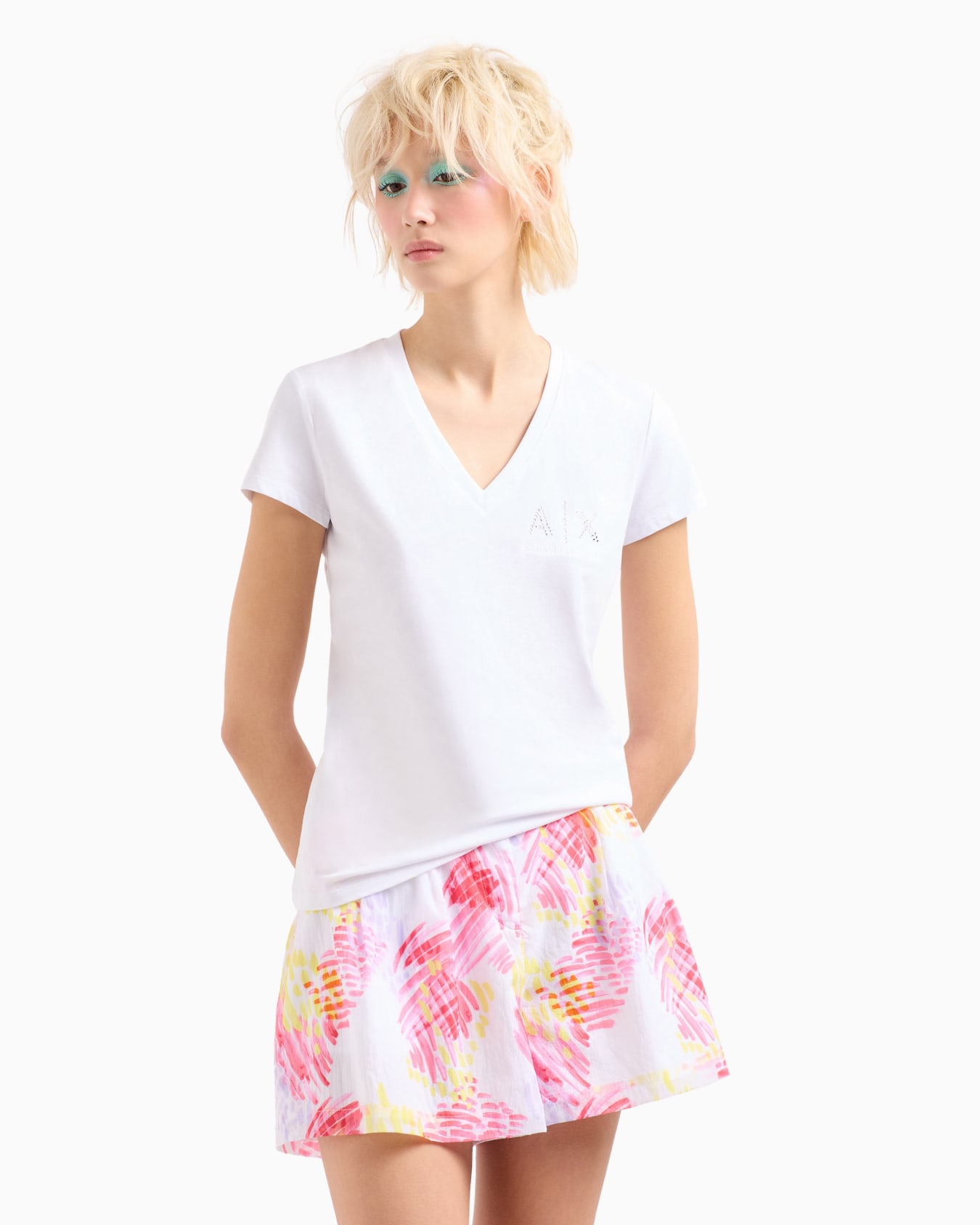 Slim fit T-shirt in stretch cotton jersey Slide 1