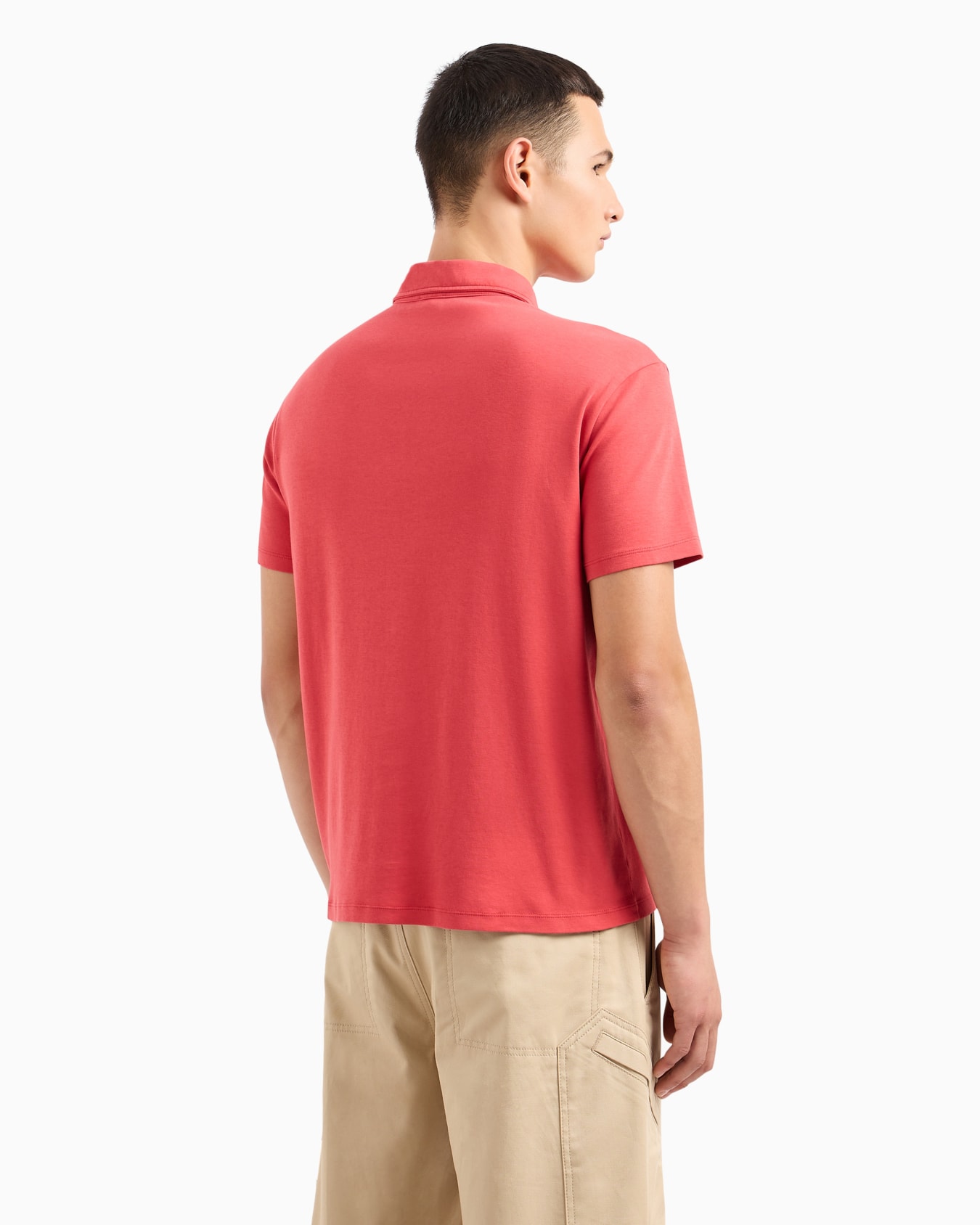 Regular fit cotton polo shirt with short sleeves and logo Diapositiva 2